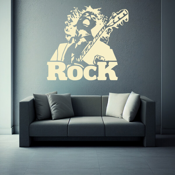 Veselá Stena Samolepka Angus Young AC/DC Farba: béžová, Veľkosť: 80 x 74 cm
