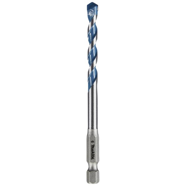 Makita E-14984 viacúčelový vrták, tvrdý kov, 6 mm, délka 100 mm, 1/4 (6.3 mm) Vnútorný šesťhran, 1 ks; E-14984