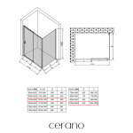 CERANO - Sprchovací kút Varone LINE Ľ/P - 6 mm - čierna matná, grafitové sklo - 110x100x195 - posuvný CER-8050BD7215