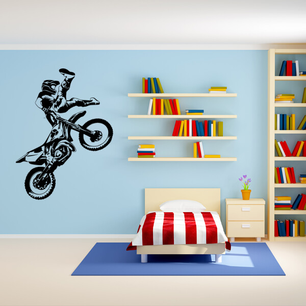 Veselá Stena Samolepka Freestyle Motocross Farba: černá, Veľkosť: 60 x 44 cm