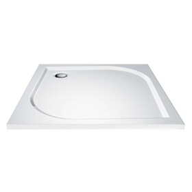 Mereo Štvorcová sprchová vanička, 100x100x3 cm, bez nožičiek, liaty mramor CV80M