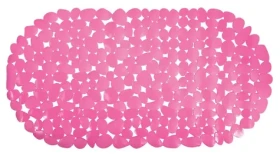 MSV GALETS protišmyková podložka do vane ružová / PVC / 35 x 68 cm