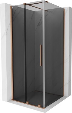 MEXEN/S - Velár sprchovací kút, posuvné dvere 120 x 120, grafit, meď kartáčovaná 871-120-120-41-65