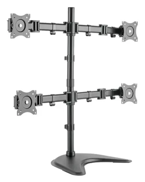 Digitus stolný držiak 4 monitorov čierna / Držiak monitora / VESA 75x75 a 100x100 mm / náklon 45 ° / otočenie 90 ° (DA-90364)