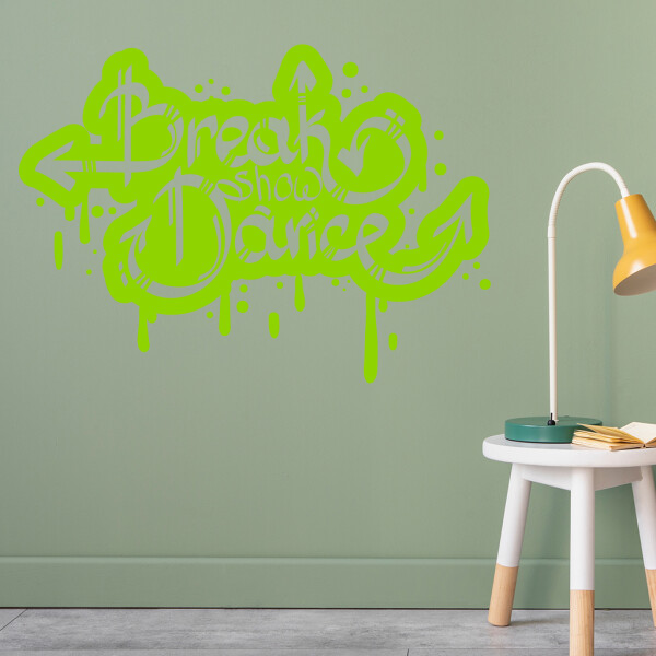 Veselá Stena Samolepka Break Dance Farba: zelená, Veľkosť: 60 x 43 cm