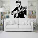 Veselá Stena Samolepka Elvis Presley Farba: ružová, Veľkosť: 100 x 93 cm