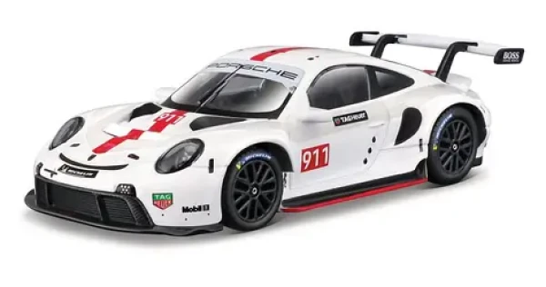 Bburago RACE Porsche 911 RSR v dekoratívnom boxe biela