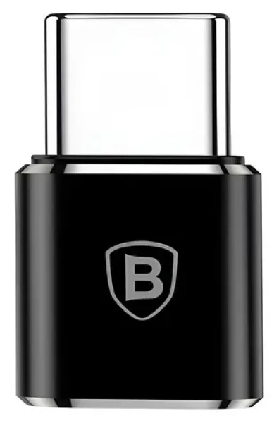 Baseus adaptér microUSB-USB-C čierna / Adaptér / Rýchlonabíjanie 2A / Prenos dát 480 Mb/s / Hliníkové telo (6953156263529)