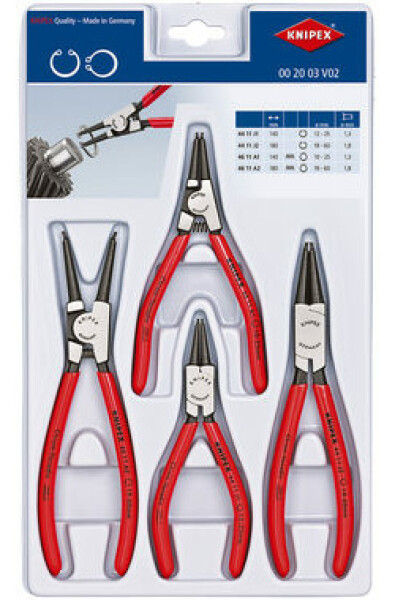 Knipex 00 20 03 V02 Sada klieští na poistné krúžky 4-dielna 00 20 03 V02