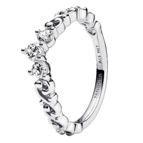 Pandora Strieborný prsteň Kráľovský diadém so špirálkami Moments 192232C01 50 mm