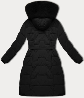 Čierna dámska prechodná bunda s opaskom J Style (16M9176-392) odstíny černé XL (42)