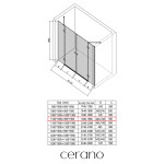 CERANO - Sprchové 2-pantové dvere Marino L/P - 6 mm - čierna matná, transparentné sklo - 198(109+89)x190 CER-543856