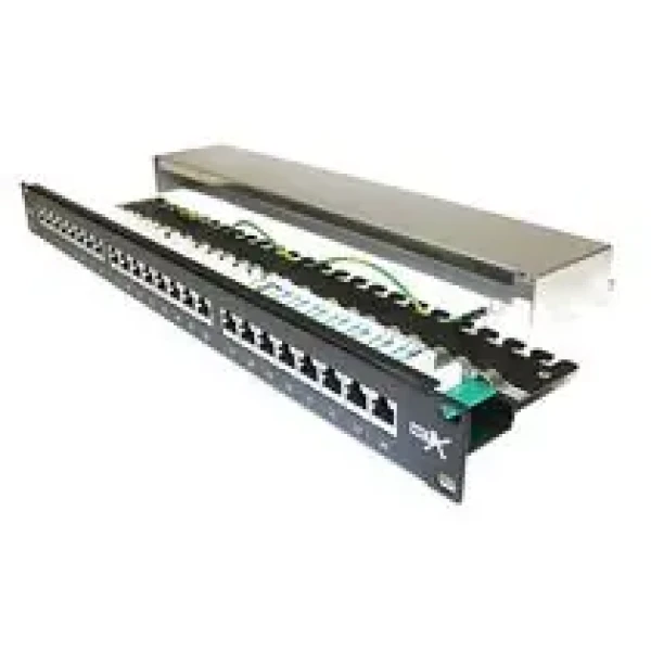 NetX Patch panel 24p c6 1U čierny dual IDC tienený (GA-2842240-C6)