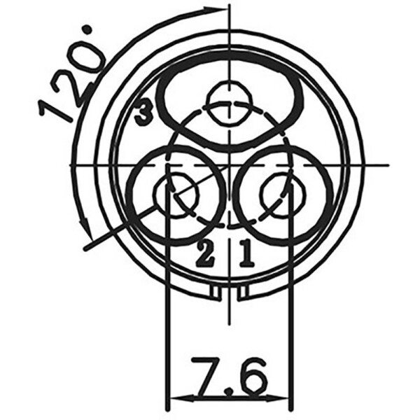 Lutronic 0252 03 guľatý konektor DIN, 1 ks; 0252 03