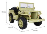 Mamido Detský elektrický Jeep Willys 4x4 trojmiestny béžový