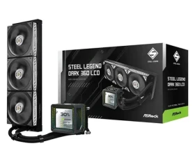 ASRock Steel Legend Dark 360 LCD / AIO vodný chladič CPU / 3x 120mm / LCD 3" / ARGB / Intel + AMD (Steel Legend Dark 360 LCD)