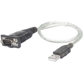 Manhattan USB 1.1 adaptér [1x USB 1.1 zástrčka A - 1x D-SUB zástrčka 9-pólová] neu pozlátené kontakty; 151849