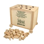 Walachia Drevená skladacia stavebnica Construct Box vkladačka natural