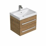 Kúpeľňová skrinka s umývadlom SAT Cube Way 60x53x46 cm dub hickory mat CUBE46602DHBRE CUBE46602DHBRE