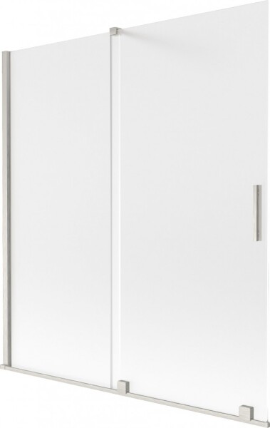 MEXEN/S - Velár dvojkrídlová posuvná vaňová zástena 150 x 150, dekor, nikel kartáčovaný 896-150-000-31-97