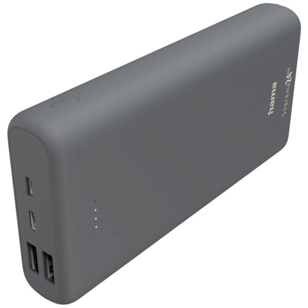 Hama Supreme 24HD sivá / powerbank / 24000 mAh / 3A / 2x USB-A / 1x USB-C (201670)