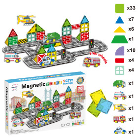 Mamido Mamido Magnetická stavebnica mesto 70 dielov Služobné vozidlá XL MT1440