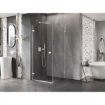 MEXEN/S - Lunar-B sprchovací kút dvere krídlové ľavá 80 x 80, transparent, biela 832-080-080-20-00-L