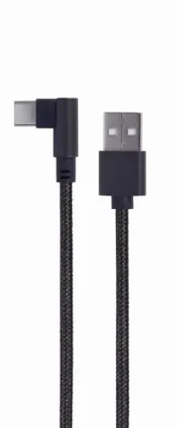 Gembird USB 2.0 A (M) - USB-C (M) kábel uhlový / 0.2m / čierny (CC-USB2-AMCML-0.2M)