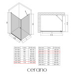 CERANO - Sprchovací kút Antelo L/P - 6 mm - chróm, transparentné sklo - 120x40x190 - otočný CER-8050BD136