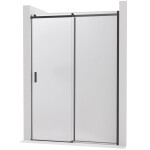 CERANO - Sprchové posuvné dvere Santoro - pravá - 6 mm - čierna matná, mliečne sklo - 130x195 CER-663232