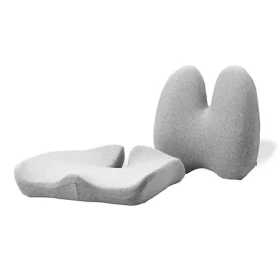 Powerton Set bedrovej opierky a podsedáku šedá / ergonomický / pamäťová pena (WPEUS3)