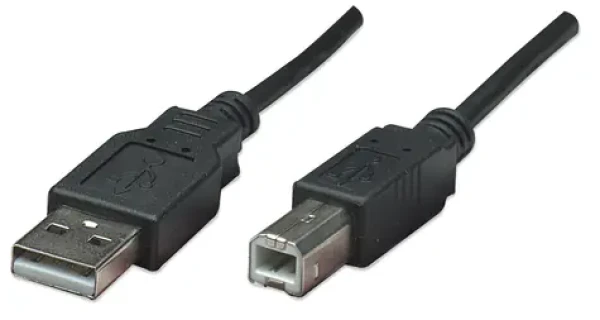 Manhattan USB 2.0 AB čierny / Kábel / 0,5 m / 480 Mbit/s (374507)
