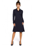 Dámske šaty B044 Tmavomodrá - BeWear XXL-44 tmavě modrá