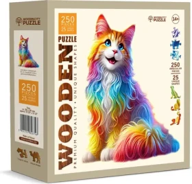 Wooden City Drevené puzzle Farebná mačka 250 dielikov