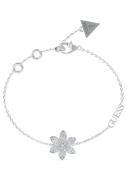 Guess Krásny oceľový náramok kvetinou White Lotus JUBB04144JWRH cm