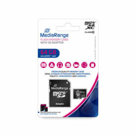 MediaRange microSDXC 64GB + SD adaptér / Class 10 / R: 60MBs / W: 15 MBs (MR955)