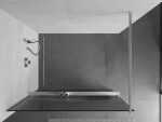 MEXEN/S - Kioto+ Sprchová zástena WALK-IN s poličkou a držiakom uterákov 80 x 200, prúžky, nikel kartáčovaná 800-080-121-97-09