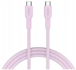 Canyon OnWire CCAP60CL ružová / Nabíjací kábel / USB-C - USB-C / opletený / 60W PD / 480 Mbps / 1 m (CND-CCAP60AB10PK)