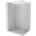 MEXEN/S - Lunar sprchovací kút dvere krídlové ľavá 80 x 90, transparent, zlato kartáčovaná 834-080-090-55-00-L