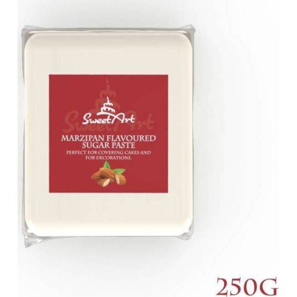 SweetArt potahovacia a modelovacia hmota s príchuťou marcipánu White (250 g) - dortis