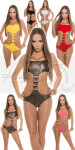 Sexi monokiny s výstrihom 18145 - In Stylefashion S růžová