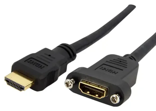 StarTech HDMI panelový kábel čierna / Kábel HDMI / HDMI-HDMI / 0,9 m / 120 Hz (HDMIPNLFM3)