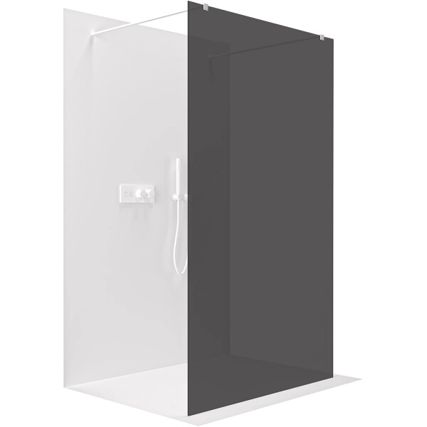 CERANO - Sprchová zástena Walk-in Onyx Duo Ľ/P - 8 mm - hranatá vzpera - biela matná, grafitové sklo - 130x200 CER-8050BD1784