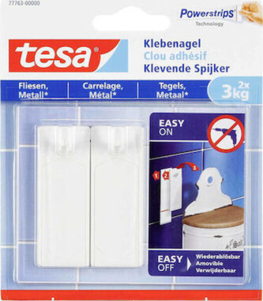 Tesa Powerstrips® 77763 Nalepovací klinec na dlažbu a kov / Nosnosť 3 kg (77763-00000)