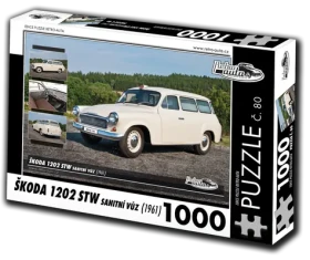 RETRO-AUTA Puzzle č. 80 Škoda 1202 STW sanitné vozidlo (1961)