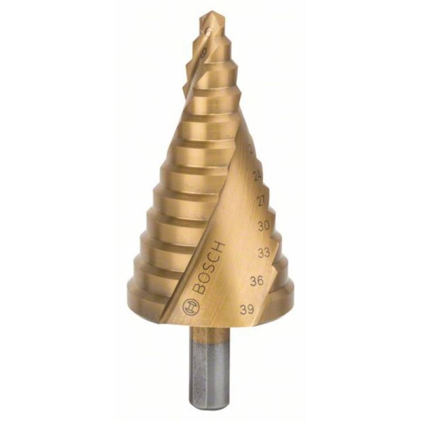 Bosch Accessories 2608587431 HSS stupňovitý vrták, délka 93.5 mm, TiN, kužeľový záhlbník, 1 ks; 2608587431