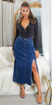 Sexy Musthave Denim Skirt with Slit denimblue