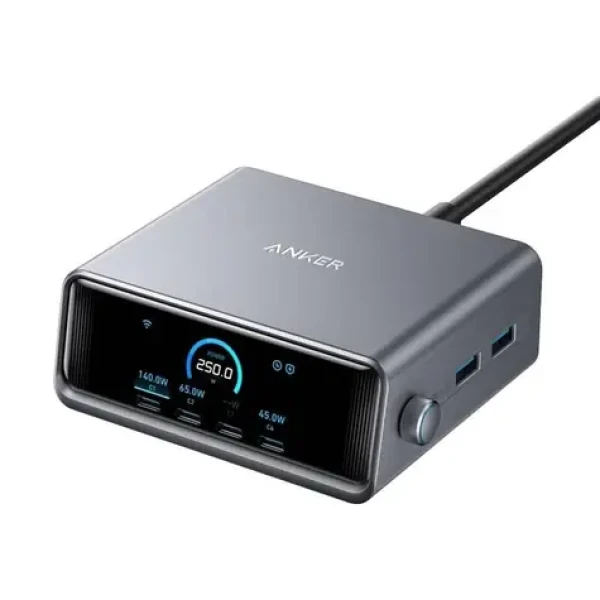 Anker Prime strieborná / Nabíjacia stanica / 250W / 4xUSB-C / 2xUSB (A2345341)