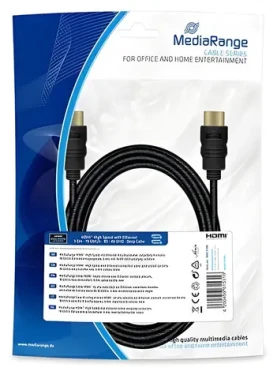 MediaRange MRCS198 čierna / HDMI kábel / High Speed / Ethernet / 18 Gbit / s / 3 m (MRCS198)