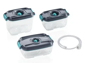 Leifheit 03233 Set vákuovacích dóz / 500 ml + 800 ml + 1.4 l (03233)